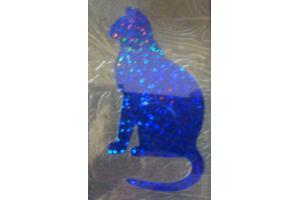 1 Buegelpailletten Katze holo blau